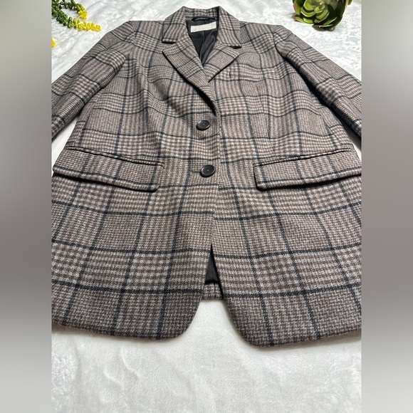 Everlane the Italian Wool Oversized Blazer Jacket in Glen Plaid Womens Size 00 - Picture 8 of 15